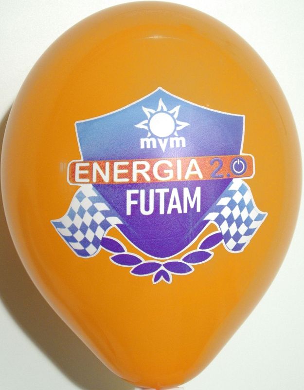 Spot-colour print on a balloon: Energia Futam