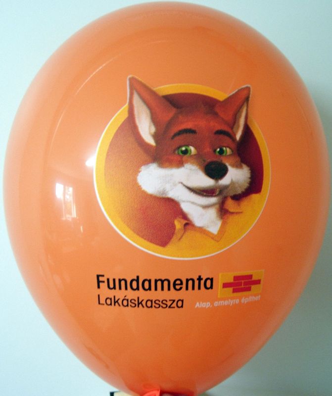 CMYK print on a balloon: fox mascot