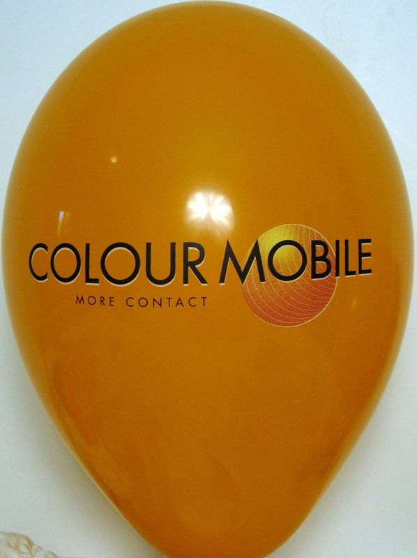 Spot-colour print on a balloon: Colour Mobile