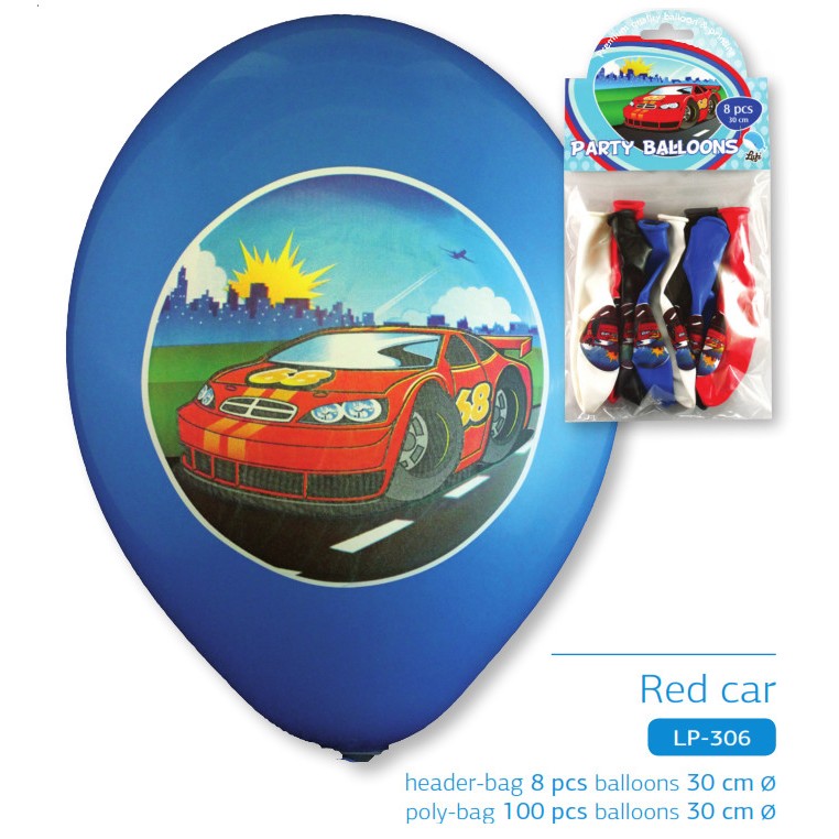 Red car party balloon design