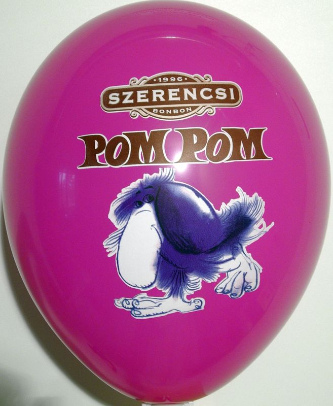 CMYK print on a balloon: Pom Pom