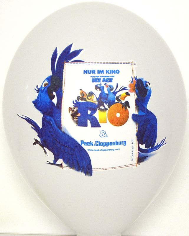 CMYK print on a balloon: Rio birds
