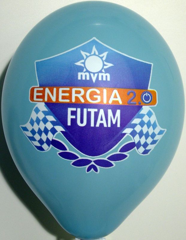 CMYK print on a balloon: Energia Futam