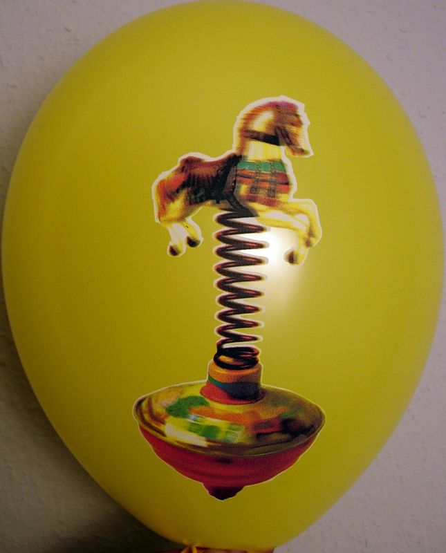 CMYK print on a balloon: spring toy