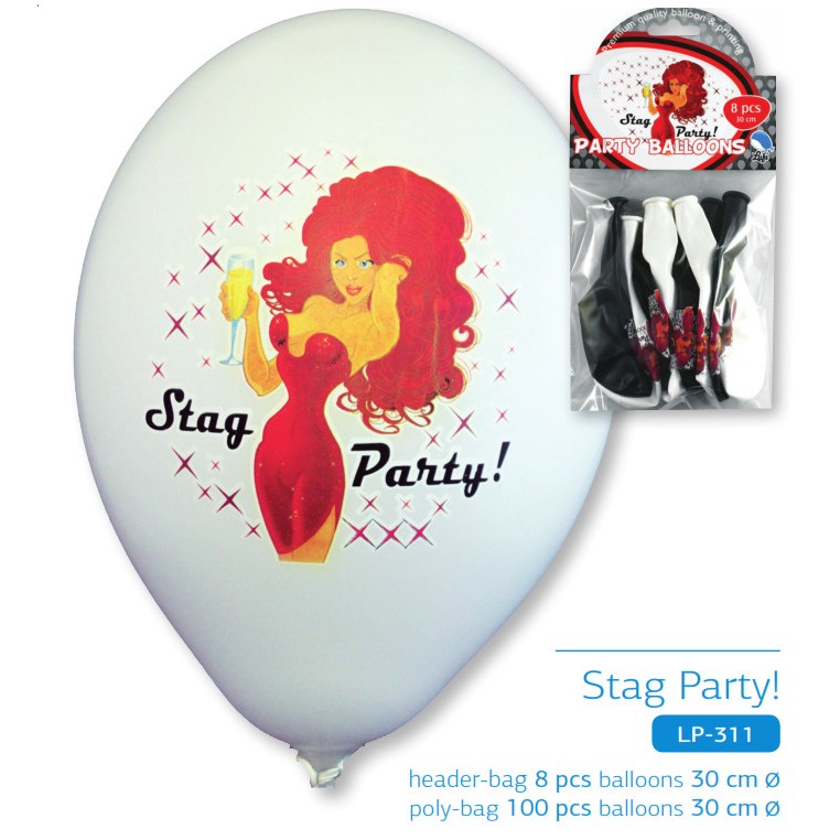 Stag party party balloon design